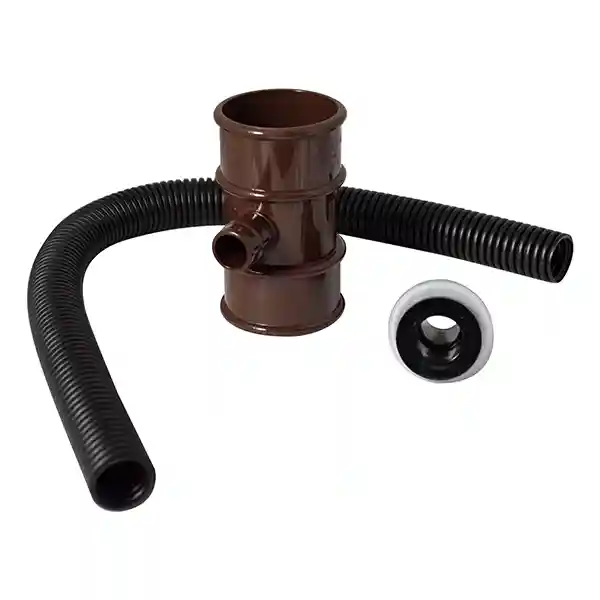 FloPlast 50mm Brown MiniFlo Round Downpipe Water Butt Rain Diverter