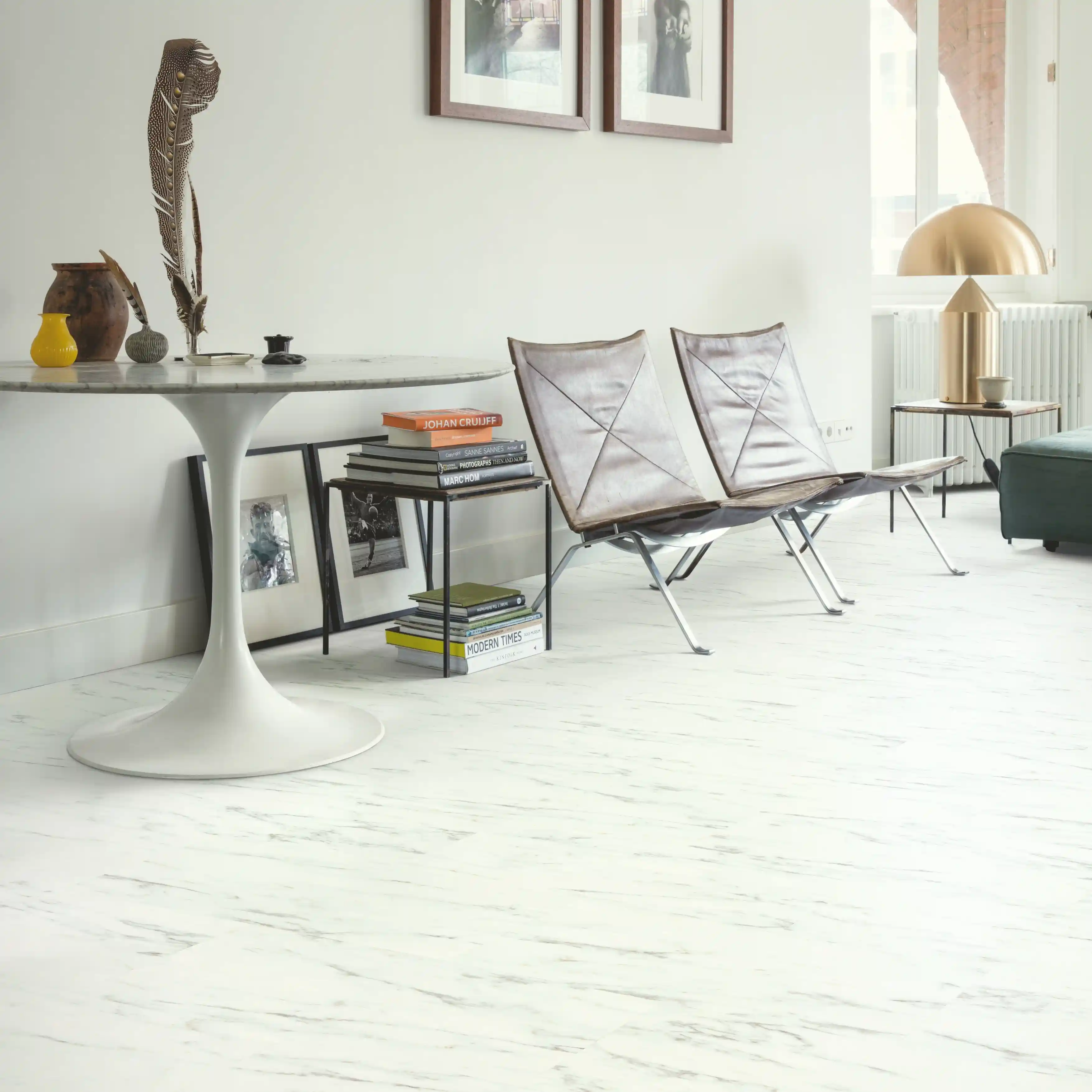 Quick-Step Magnifico Carrara White Marble Rigid Luxury Vinyl Flooring with Integrated Underlay - 1.848m2
