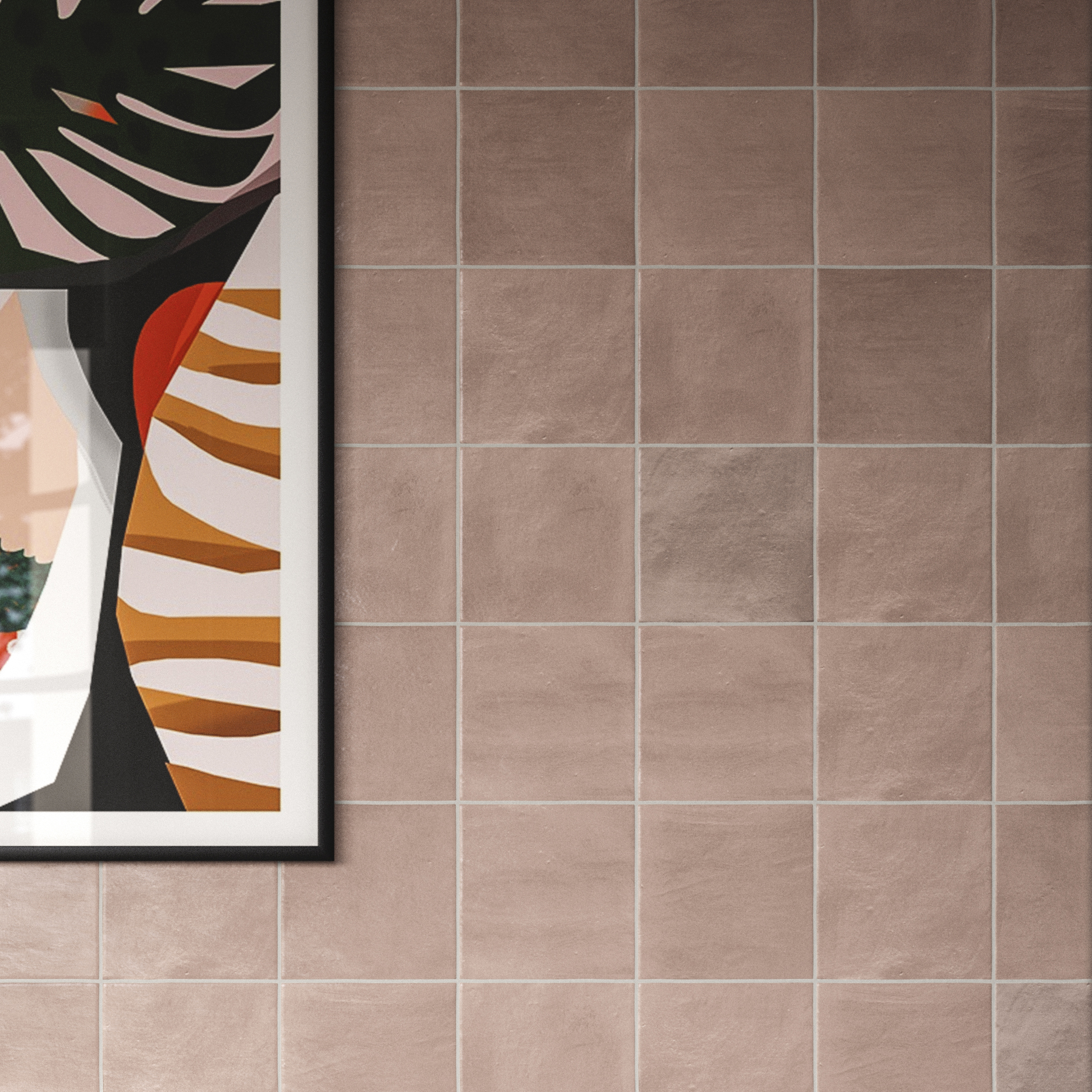 Wickes Boutique Flora Blush Pink Gloss Ceramic Wall Tile - 130 x 130mm