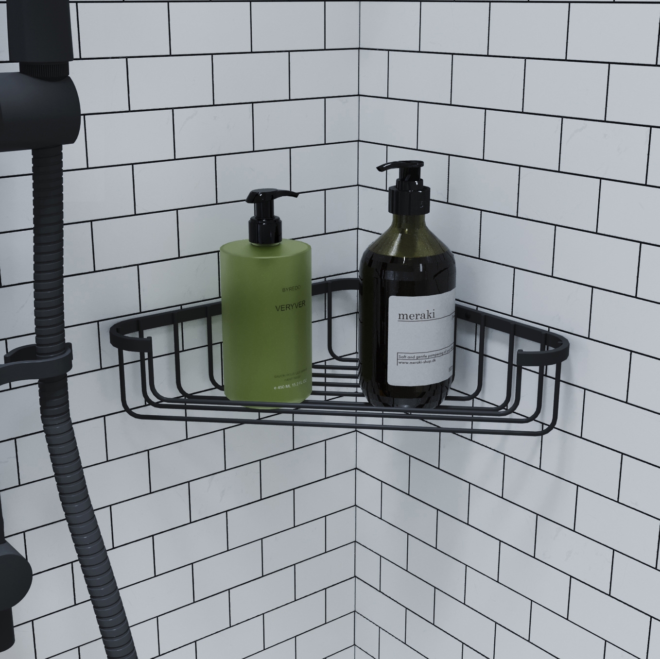 Croydex Black Corner Basket - 280mm