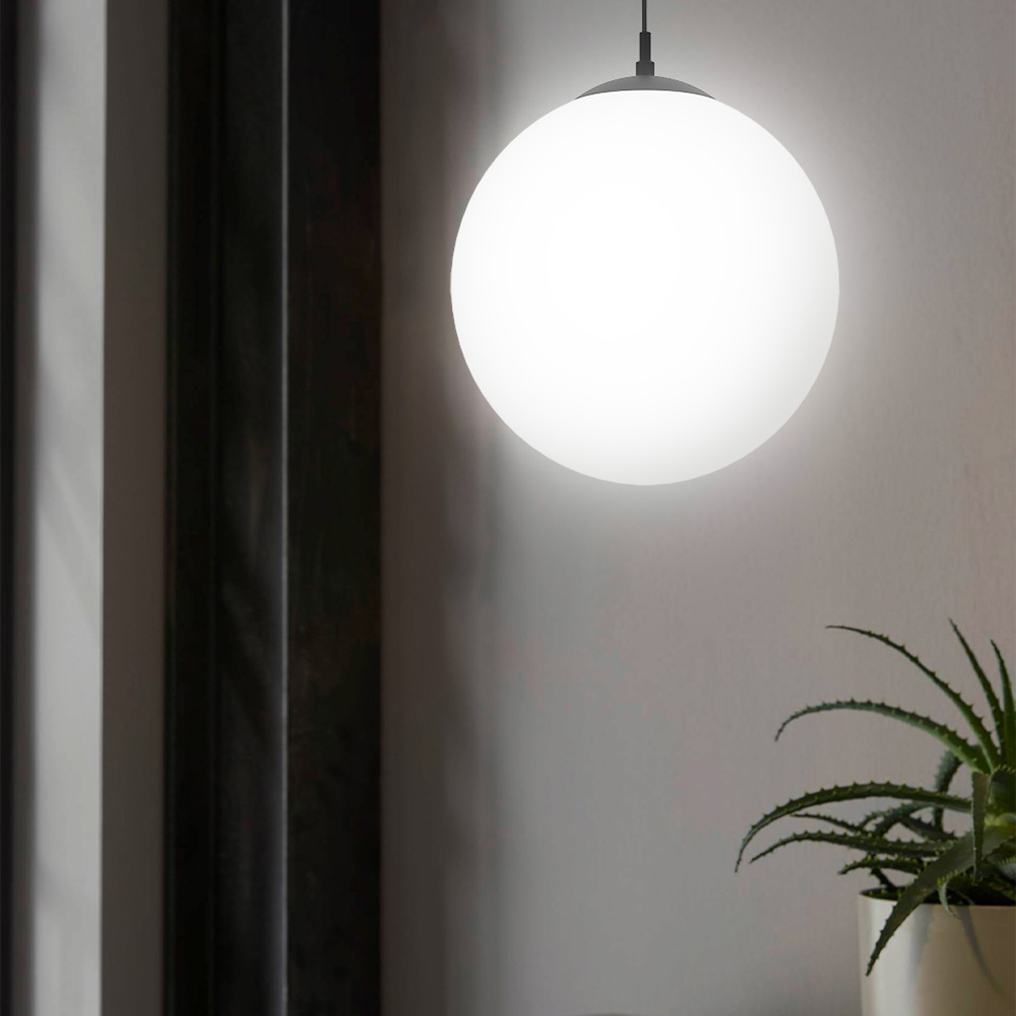 Eglo Rondo 3 Spherical Opal Glass Single Pendant Light