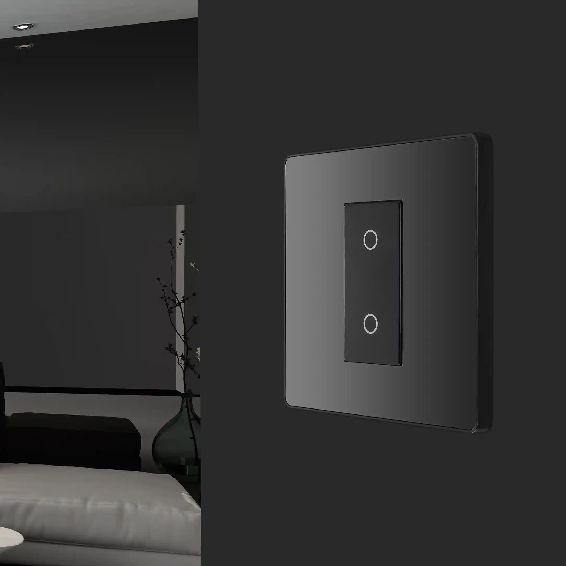 BG Evolve Secondary 2 Way Single Touch 200W Dimmer Switch - Black Chrome