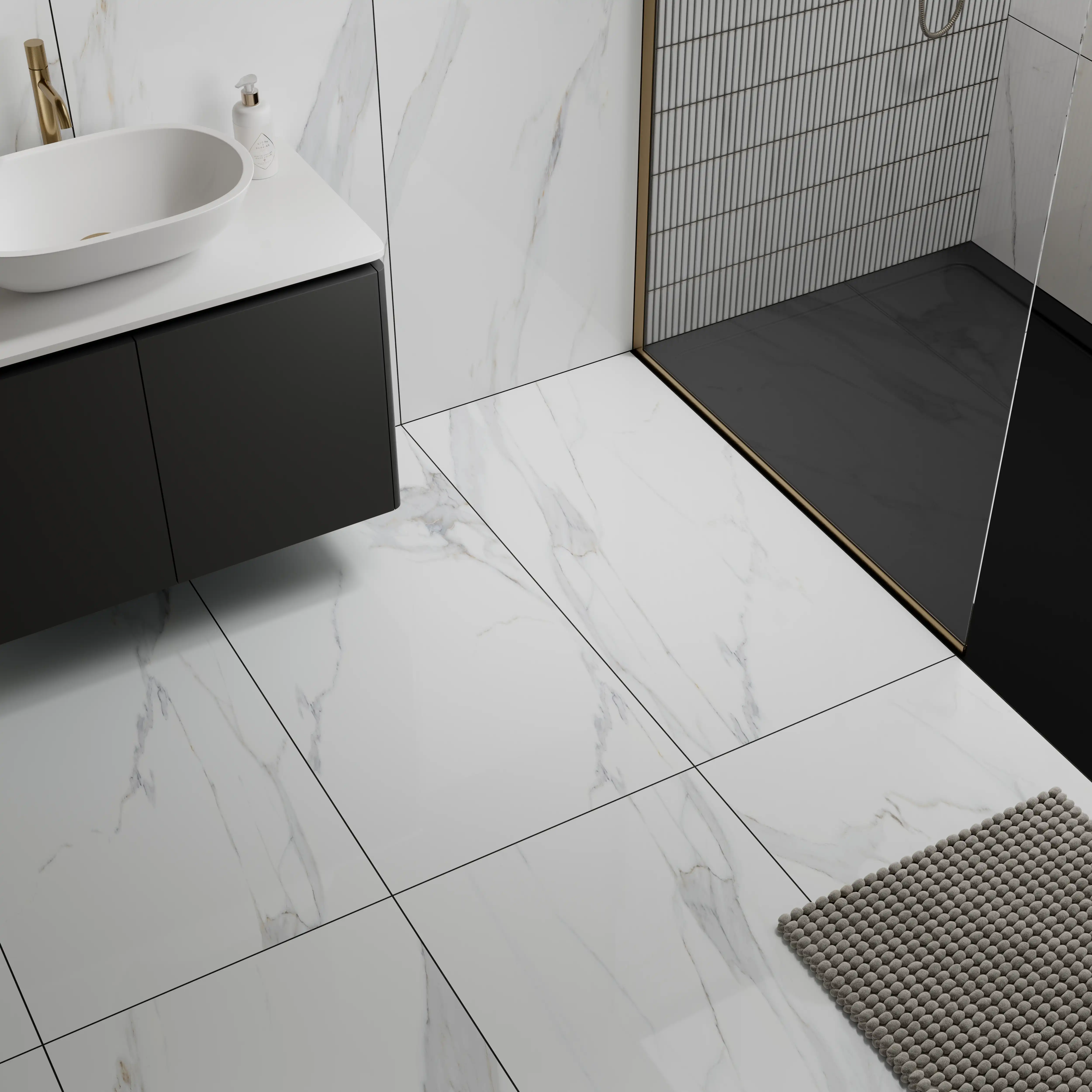 Wickes Atlantis Calacatta Polished Porcelain Wall & Floor Tile - 1200 x 600mm