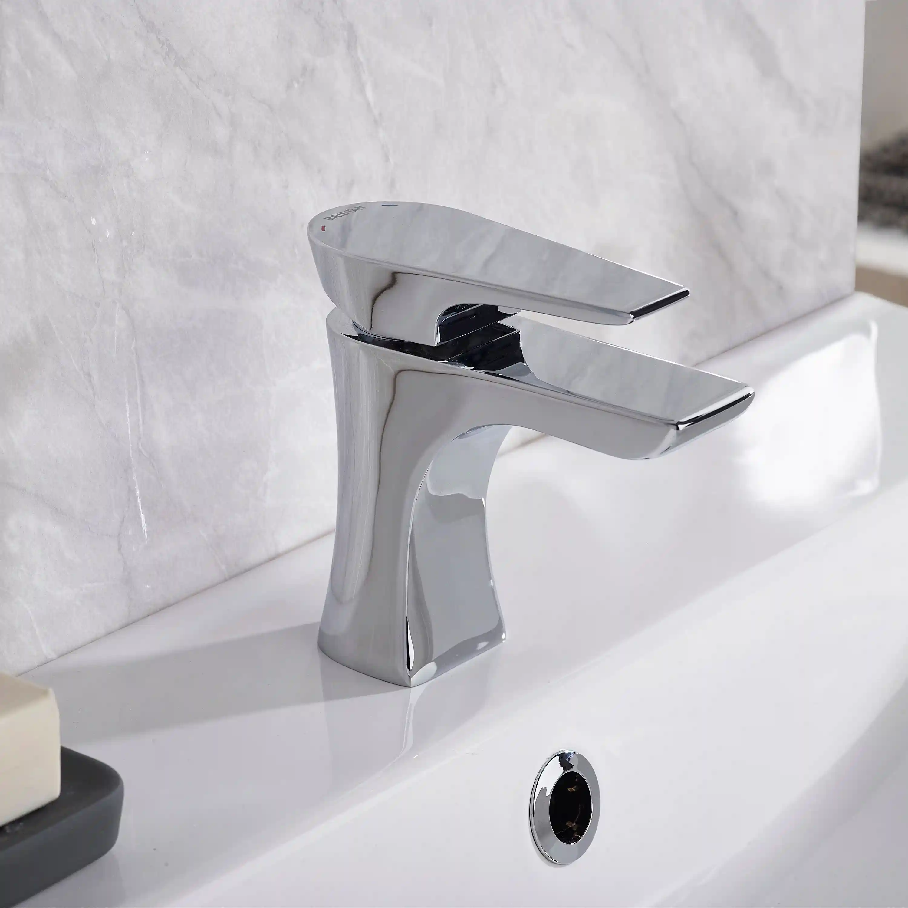 Bristan Hourglass Cool-Start Basin Mixer Tap with Clicker Waste - Chrome
