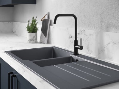 Abode Xcite 1.5 Bowl Granite Kitchen Sink - Grey