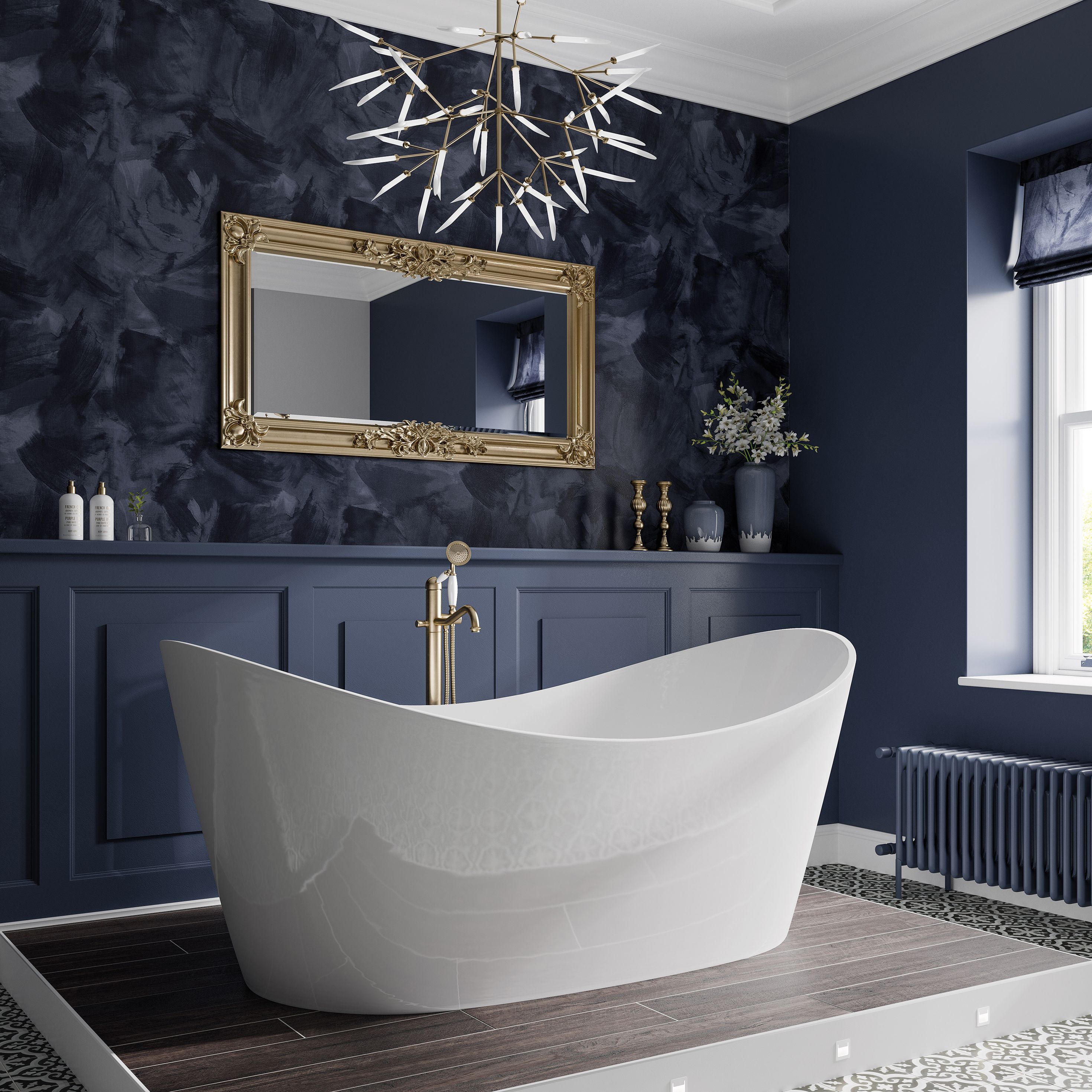 Wickes Sydney Freestanding Double Ended Slipper Bath - 1700 x 800mm