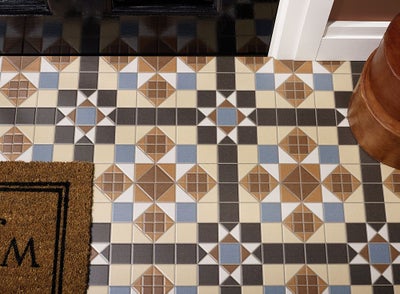 Patterned floor tiles