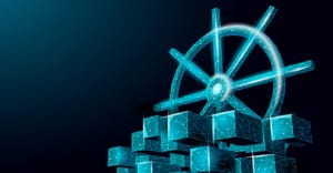 Kubernetes wheel atop containers