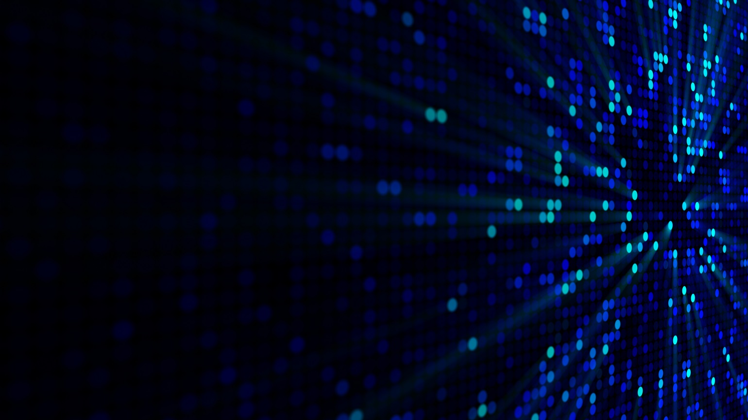 Blue glowing circle pixels on edge of LED screen