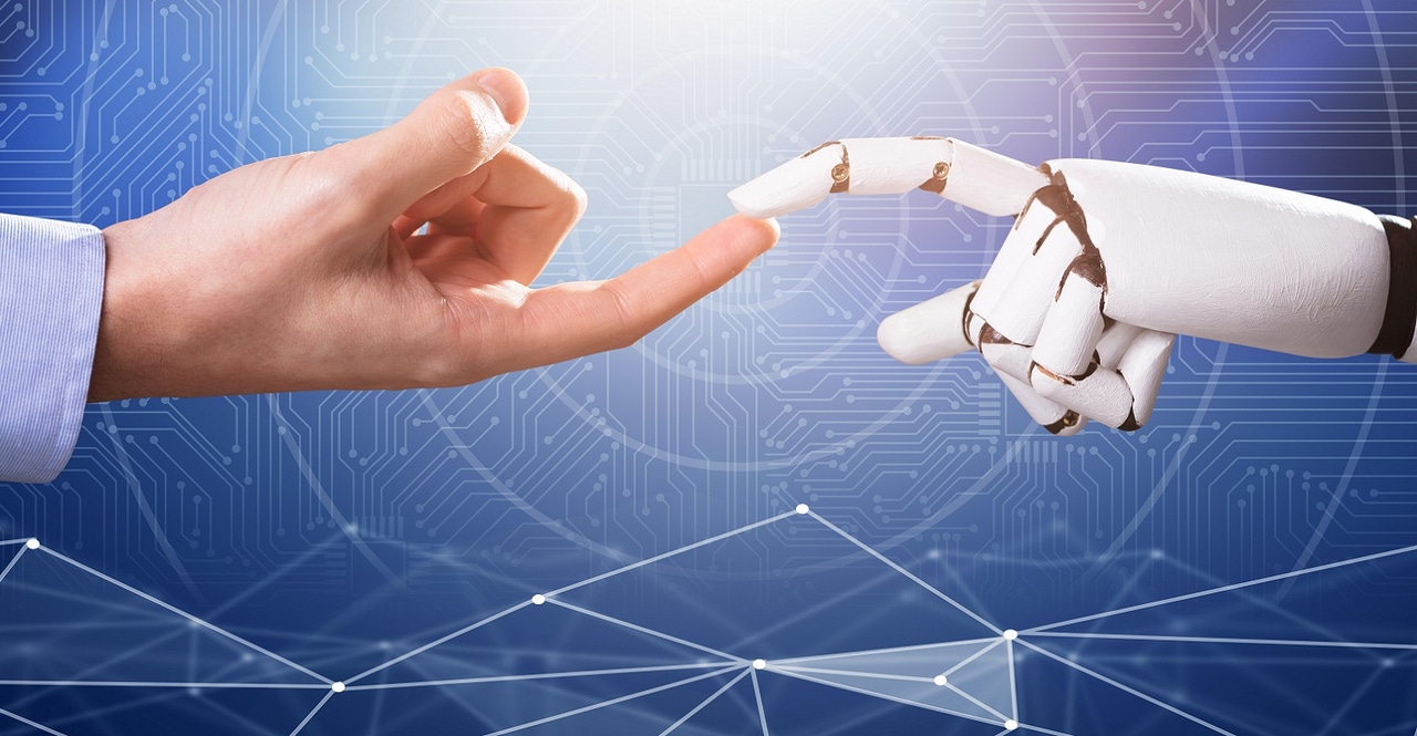 human finger touches robot finger human finger touches robot finger