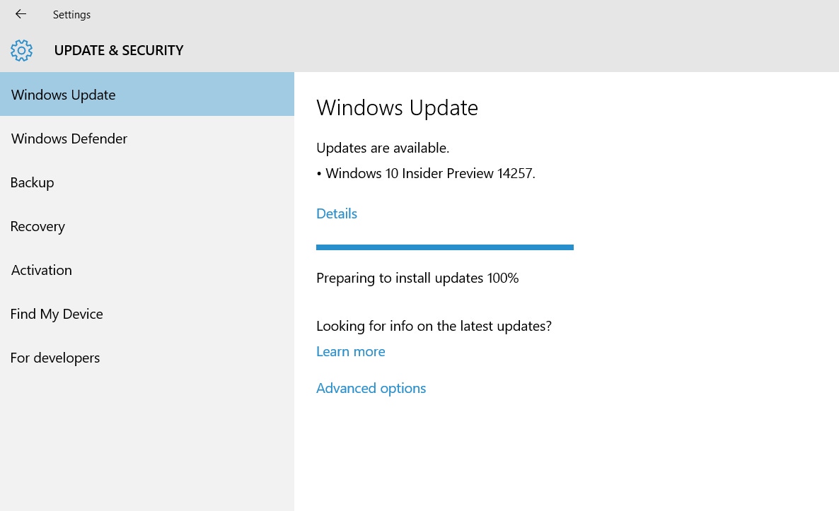 Windows 10 Build 14257 Released to Fast Ring Insiders for Testing Windows 10 Build 14257 Released to Fast Ring Insiders for Testing