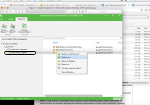 Veeam screen shot: Group Policy Objects