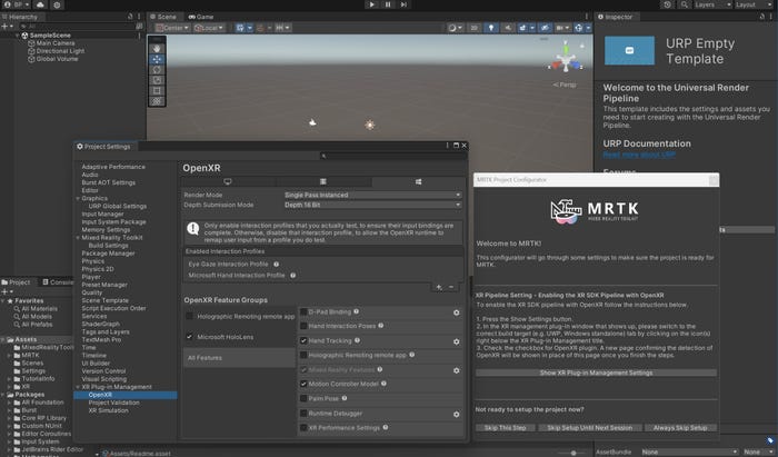 showing the Eye Gaze and the Microsoft Hand interaction profiles selected showing the Eye Gaze and the Microsoft Hand interaction profiles selected