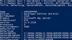 Windows PowerShell script with dark blue background
