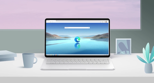 Microsoft edge browser on laptop
