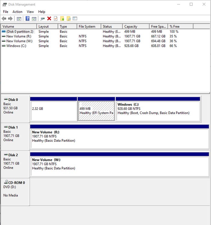 Windows Disk Management does not show the disk has been installed Windows Disk Management does not show the disk has been installed