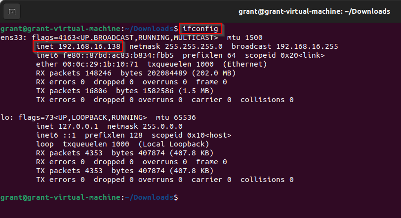 itconfig command example