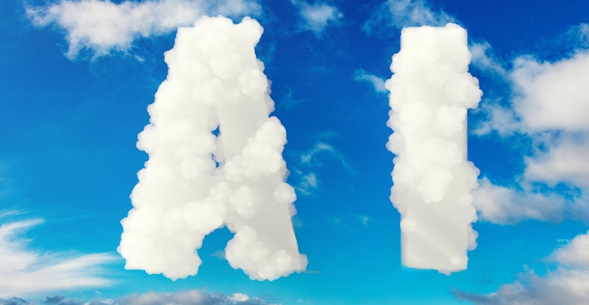 "AI" spelled with clouds