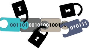Illustration depicting blockchain-enabled security