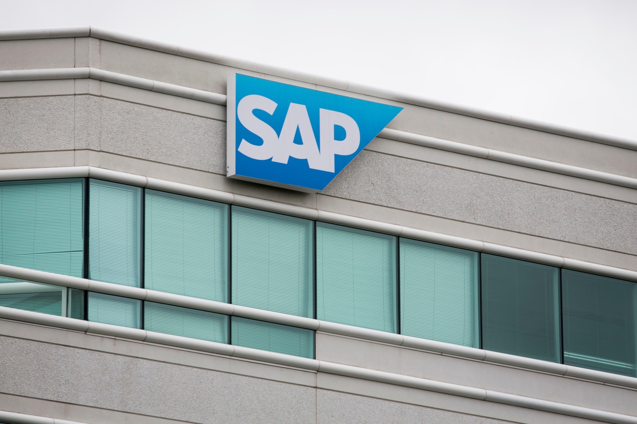 SAP logo on a building SAP logo on a building