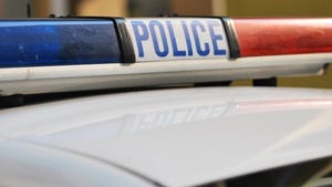 Police care with emergency lights Police care with emergency lights