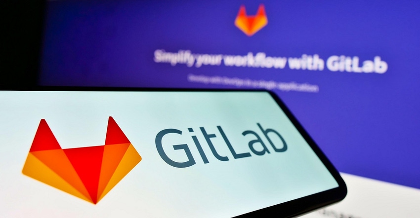 GitLab logo on a smartphone