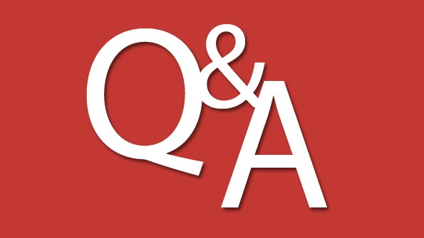 red background with white letters QA red background with white letters QA