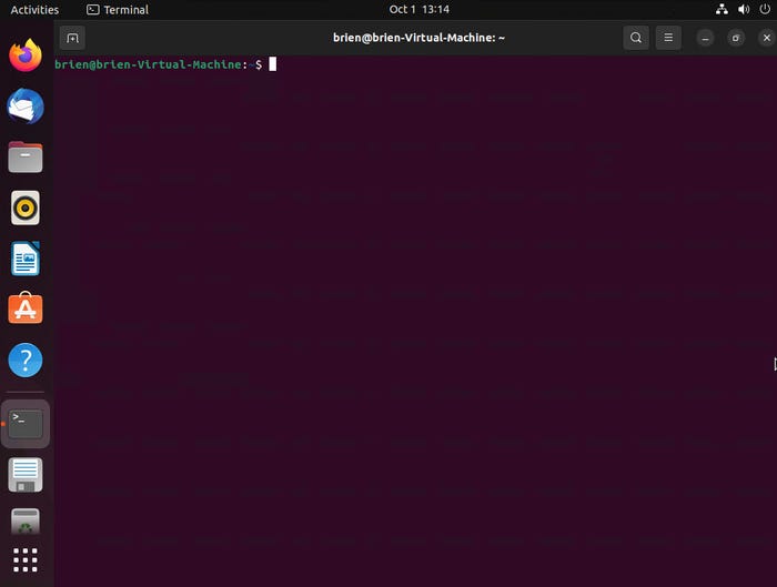 Screenshot of Ubuntu Desktop command line environment