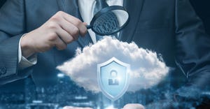 looking through a magnifying glass on cloud security