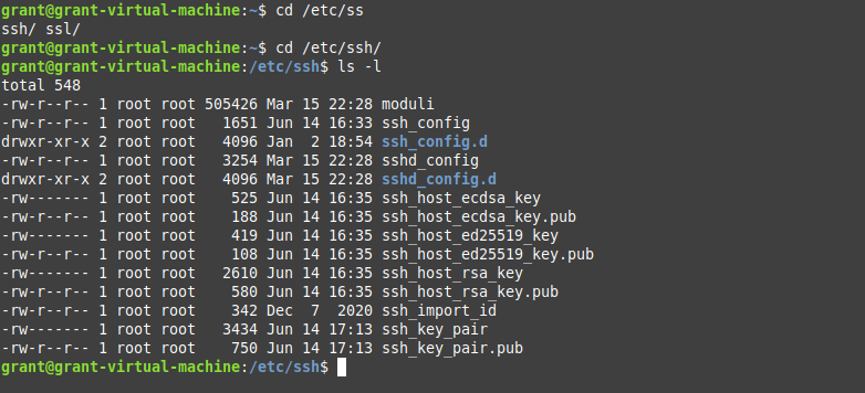 screenshot showing how to locate the ssh_config file in the /etc/ directory