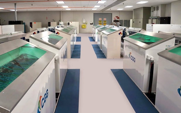 GRC's cooling tanks at a CGG data center in Houston