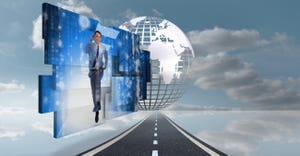 businessman in data center businessman in data center