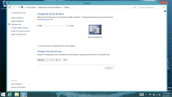 Hands-On with Windows 8.1: Desktop Display Scaling Hands-On with Windows 8.1: Desktop Display Scaling