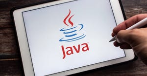 Java logo on tablet screen Java logo on tablet screen