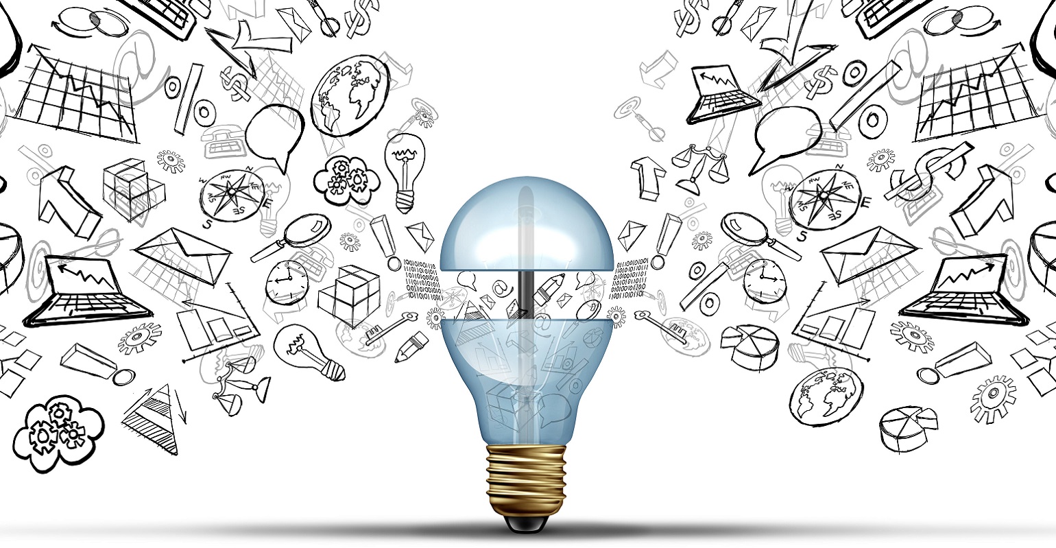 ideas coming out of a lightbulb