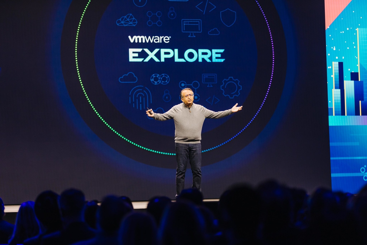 VMware Explore conference session stage VMware Explore conference session stage