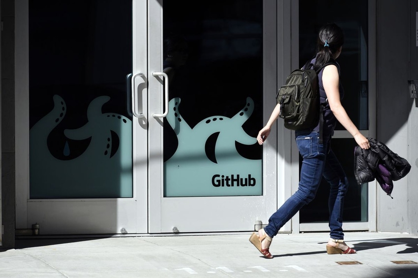 A pedestrian walks past the GitHub Inc. offices in San Francisco. Photographer: Michael Short/Bloomberg