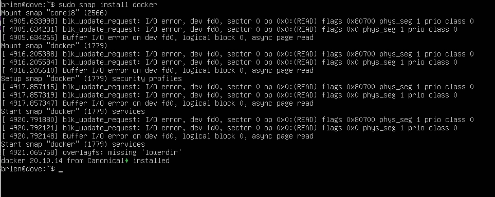 Docker Ubuntu screenshot