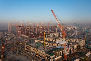 Cranes building Samsung factory
