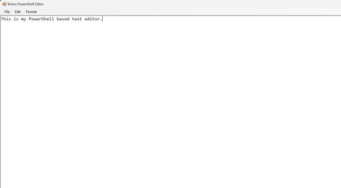 a screenshot displays the interface of the author's PowerShell-baed text editor a screenshot displays the interface of the author's PowerShell-baed text editor