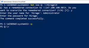 Screenshot of elevated PowerShell session