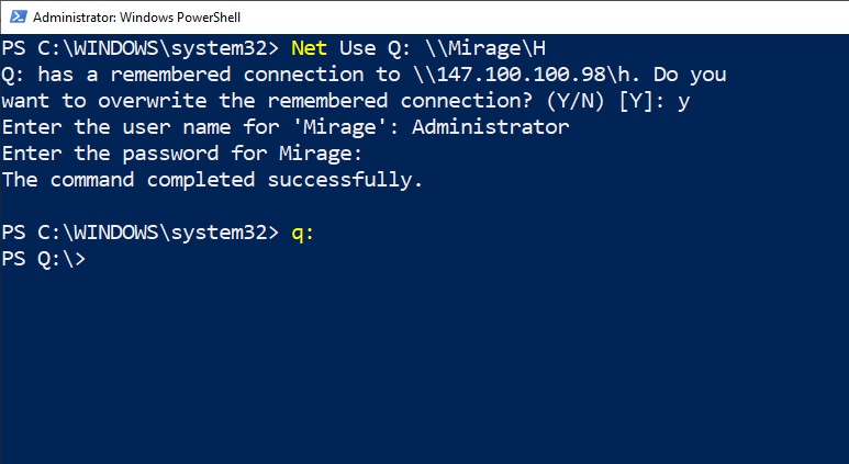 Screenshot of elevated PowerShell session Screenshot of elevated PowerShell session