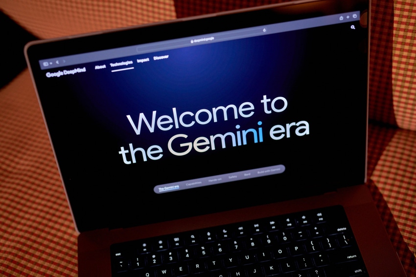 Google's Gemini AI offering on a laptop