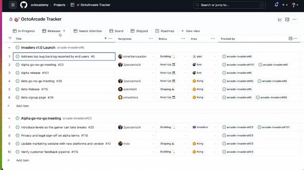 GitHub Roadmap View