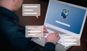 A man using artificial intelligence chatbot A man using artificial intelligence chatbot