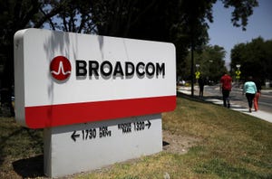 Broadcom logo on sign outside building Broadcom logo on sign outside building