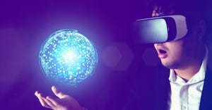 businessman wearing VR goggles businessman wearing VR goggles