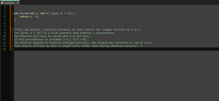 The use of the proposed new contracts feature in C++ 26 The use of the proposed new contracts feature in C++ 26