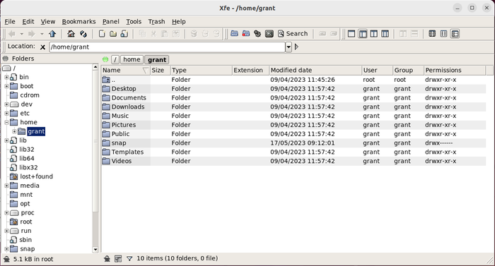 user interface for XFE file manager user interface for XFE file manager