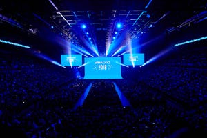 Keynote audience at VMworld 2018 in Las Vegas